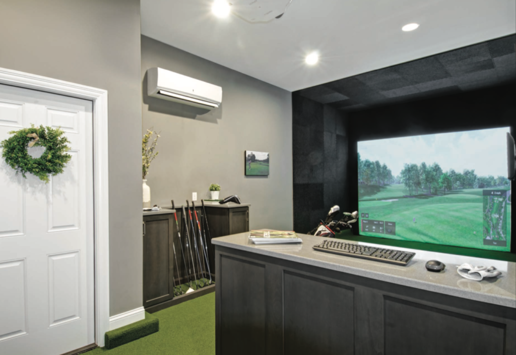 home golf simulator room addition in ohio