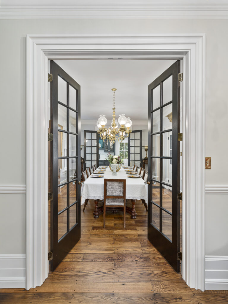 dining room remodel with double doors