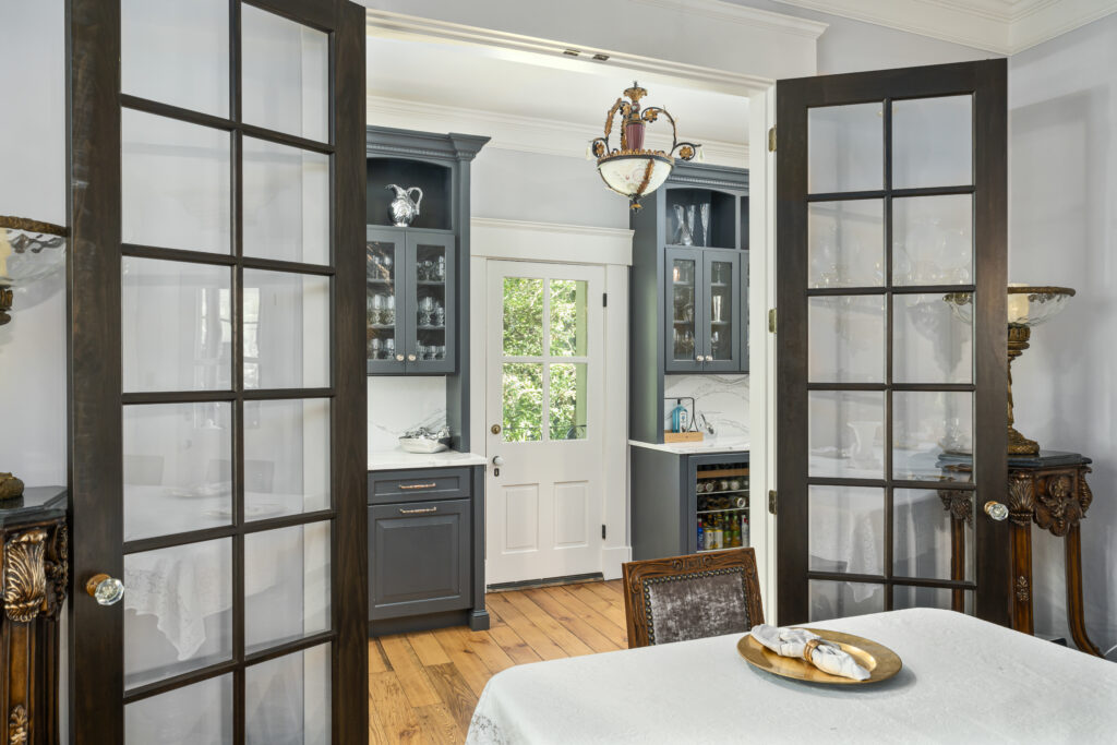 dining room remodel with walk-in pantry